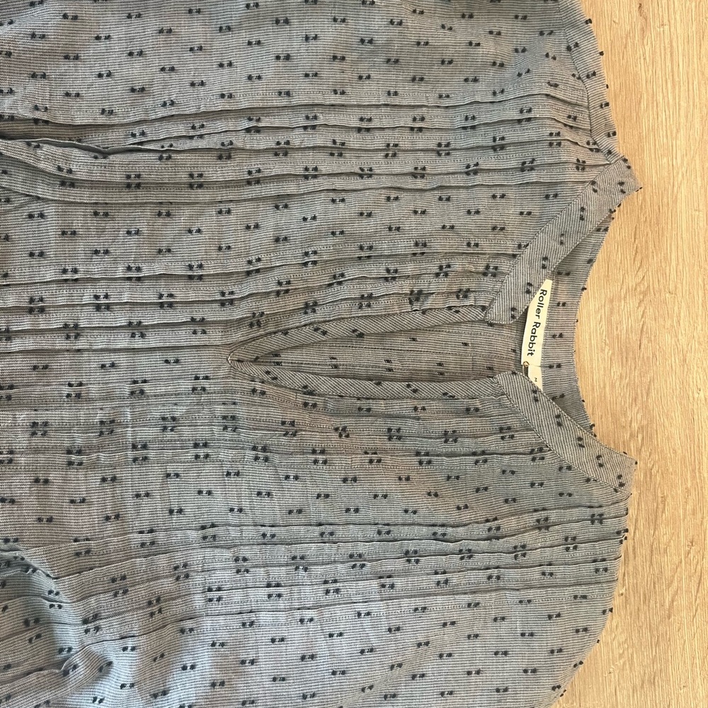 Roller Rabbit Light Blue Patterned Tunic Size Med… - image 3